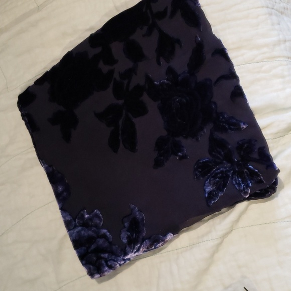 Purple Blue Burnout Silk Scarf - Picture 16 of 16